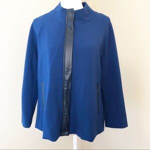 Luii Faux Leather Trim Zip Front Jacket - M